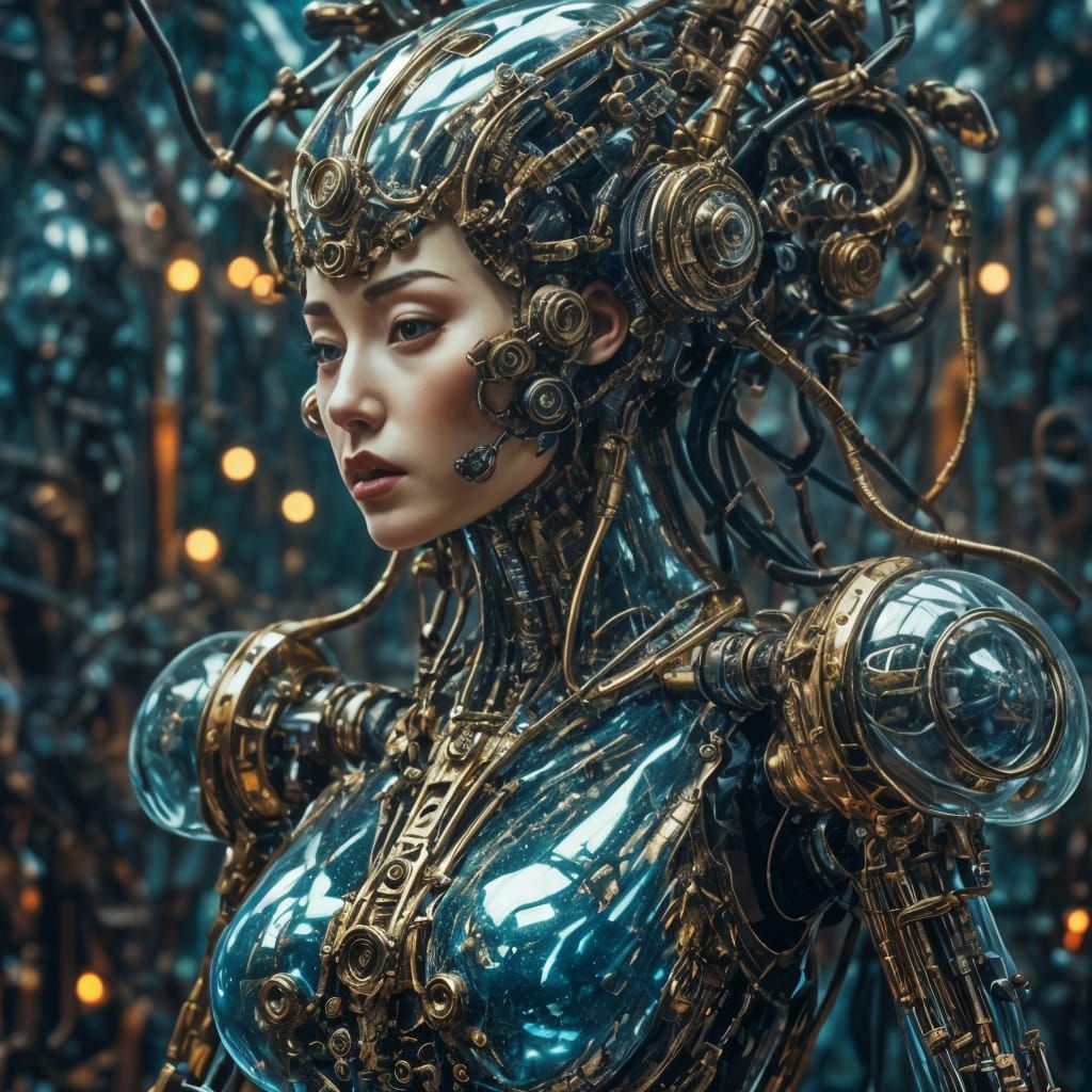 Futuristic Asian Android in Contemporary Style