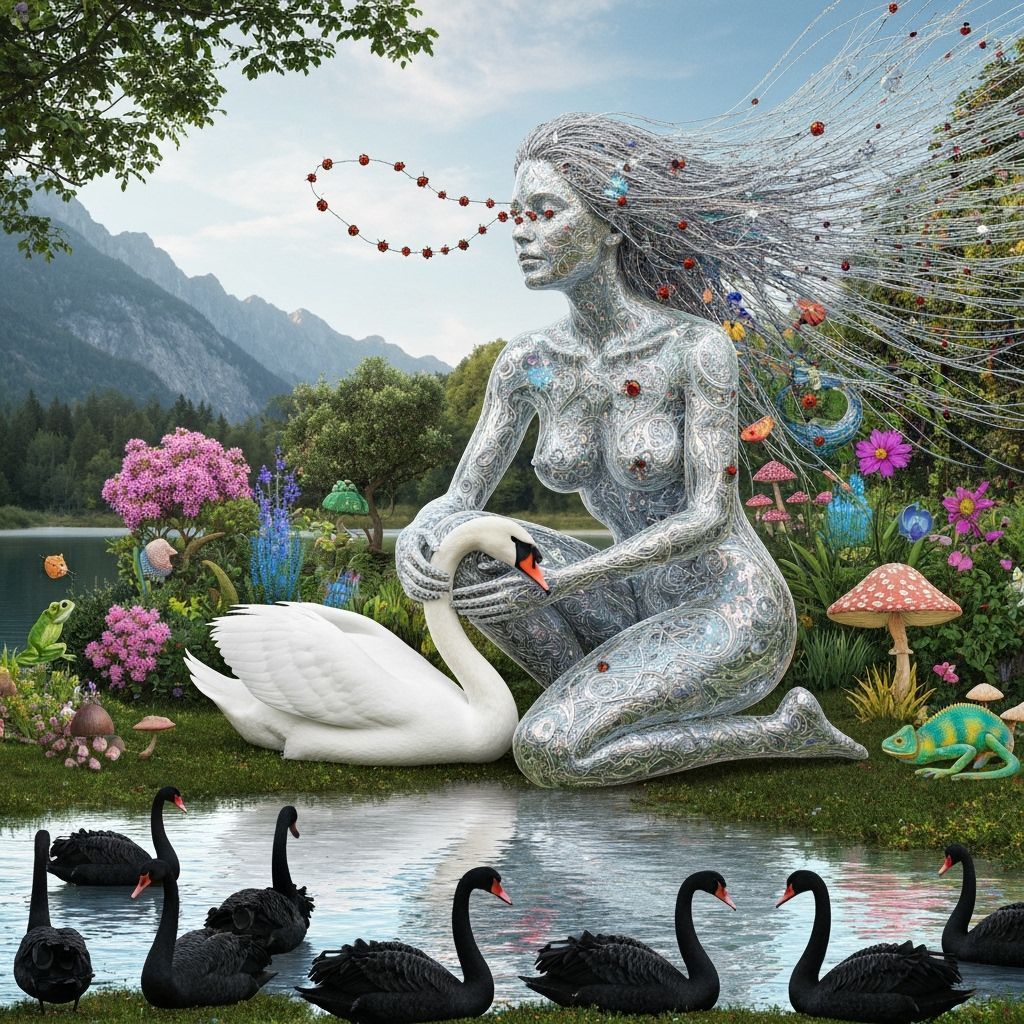 Surreal Fragmented Sculpture of Cosmic Woman