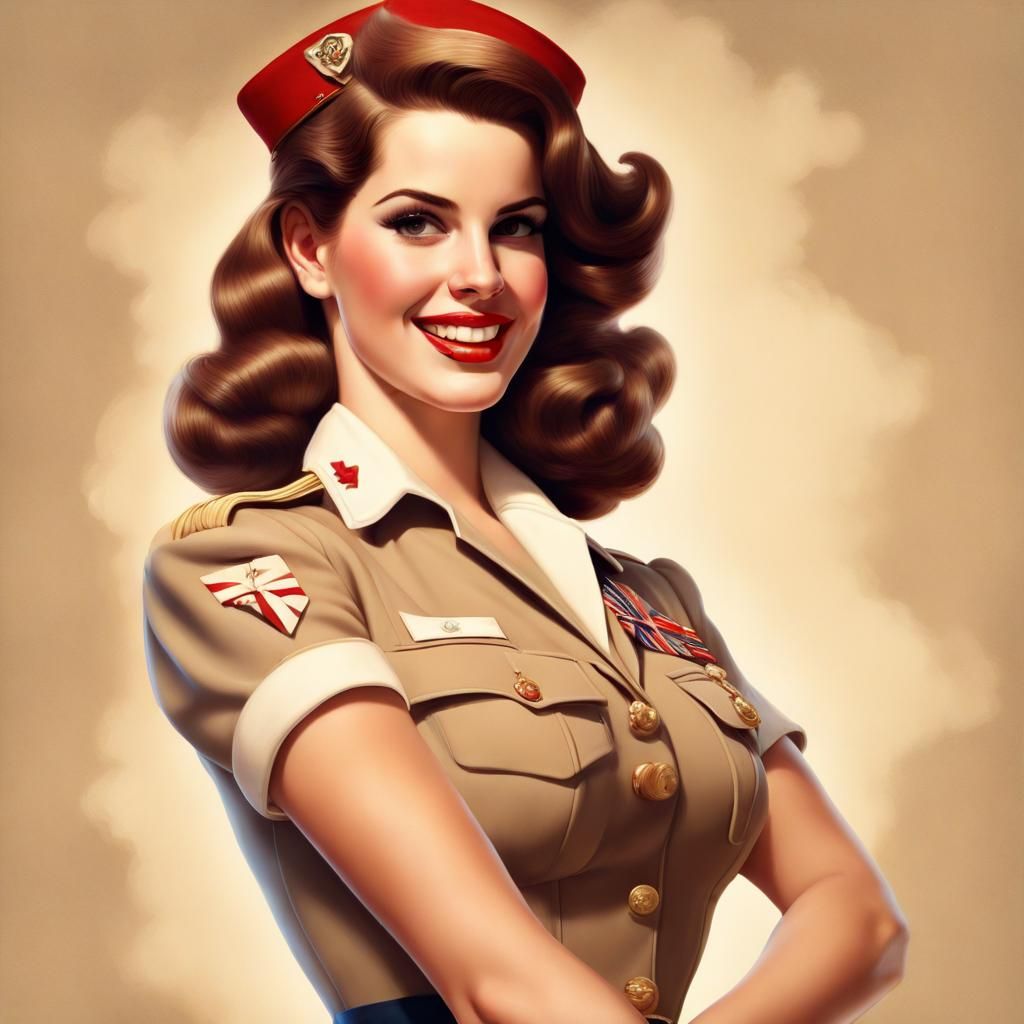 Lana Del Rey as 1940s Pin-Up, Vargas Style