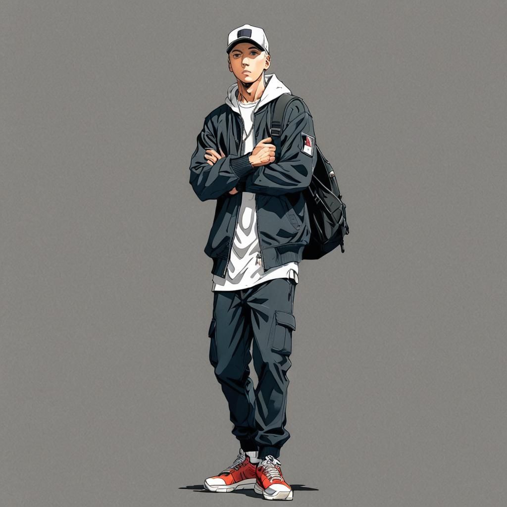 Eminem Anime-Style Cel-Shaded Portrait