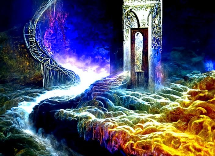 Magical Gates of Eternity: A Cel-Shaded Fantasy Landscape