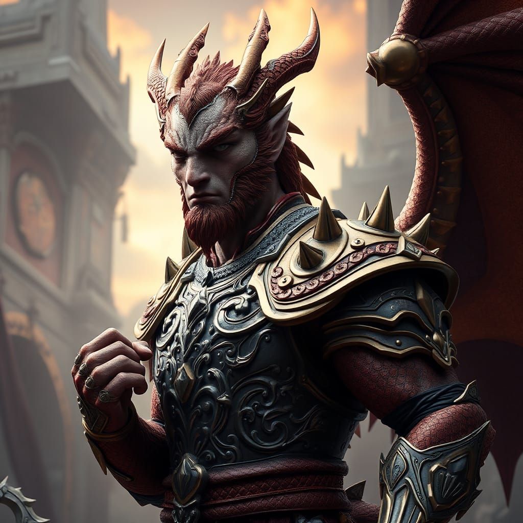 Dragon Warrior in Elegant Armor