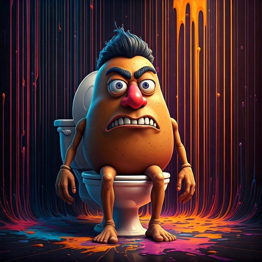 Enraged Spud Sprite Unveiled in Vibrant Ayahuasca Art