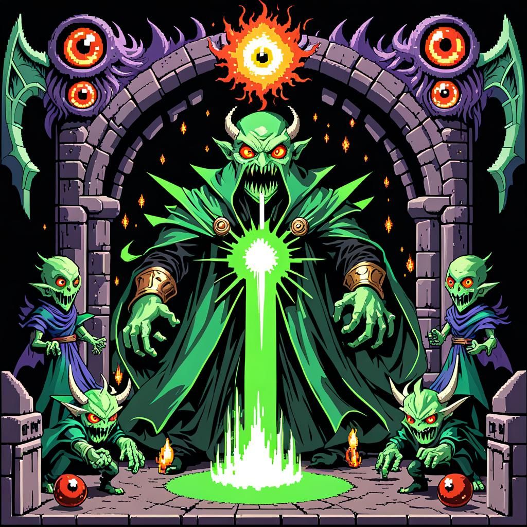 Elven Mage Hero. The Dungeon Lord and his Minions.