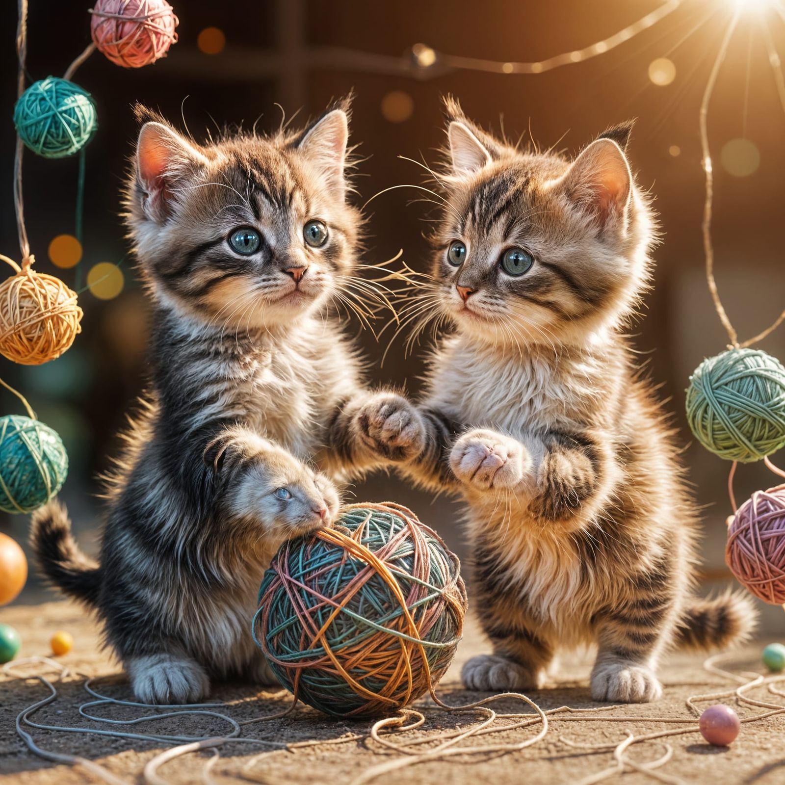 Kittens Play: A Whimsical Scene of Feline Fun