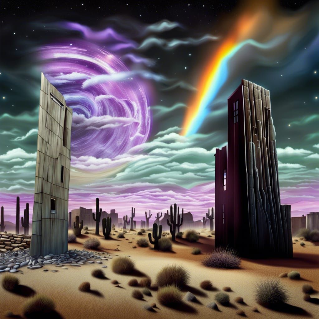 Eerie Desert Ghost Town Landscape