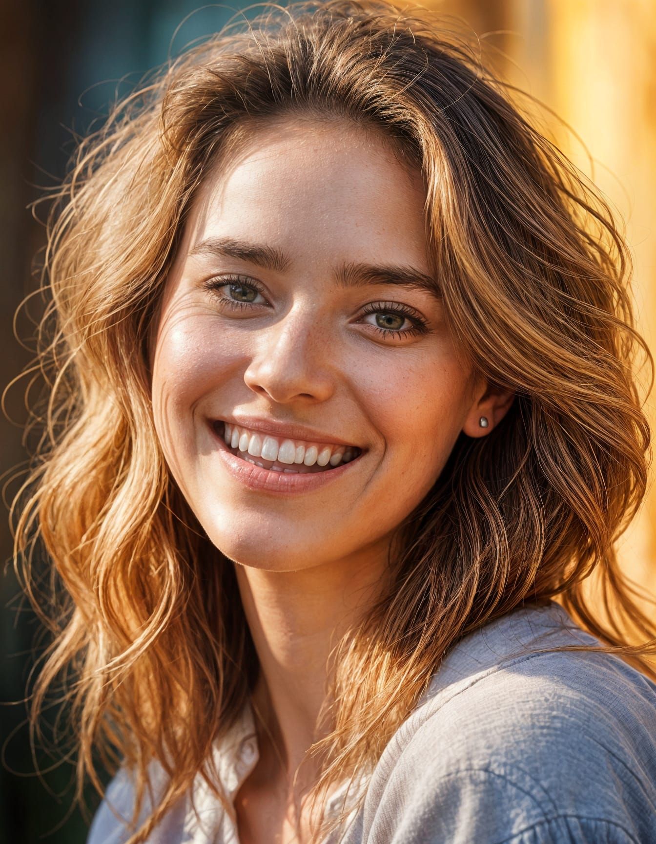 Charming Young Woman in Pastel Colors