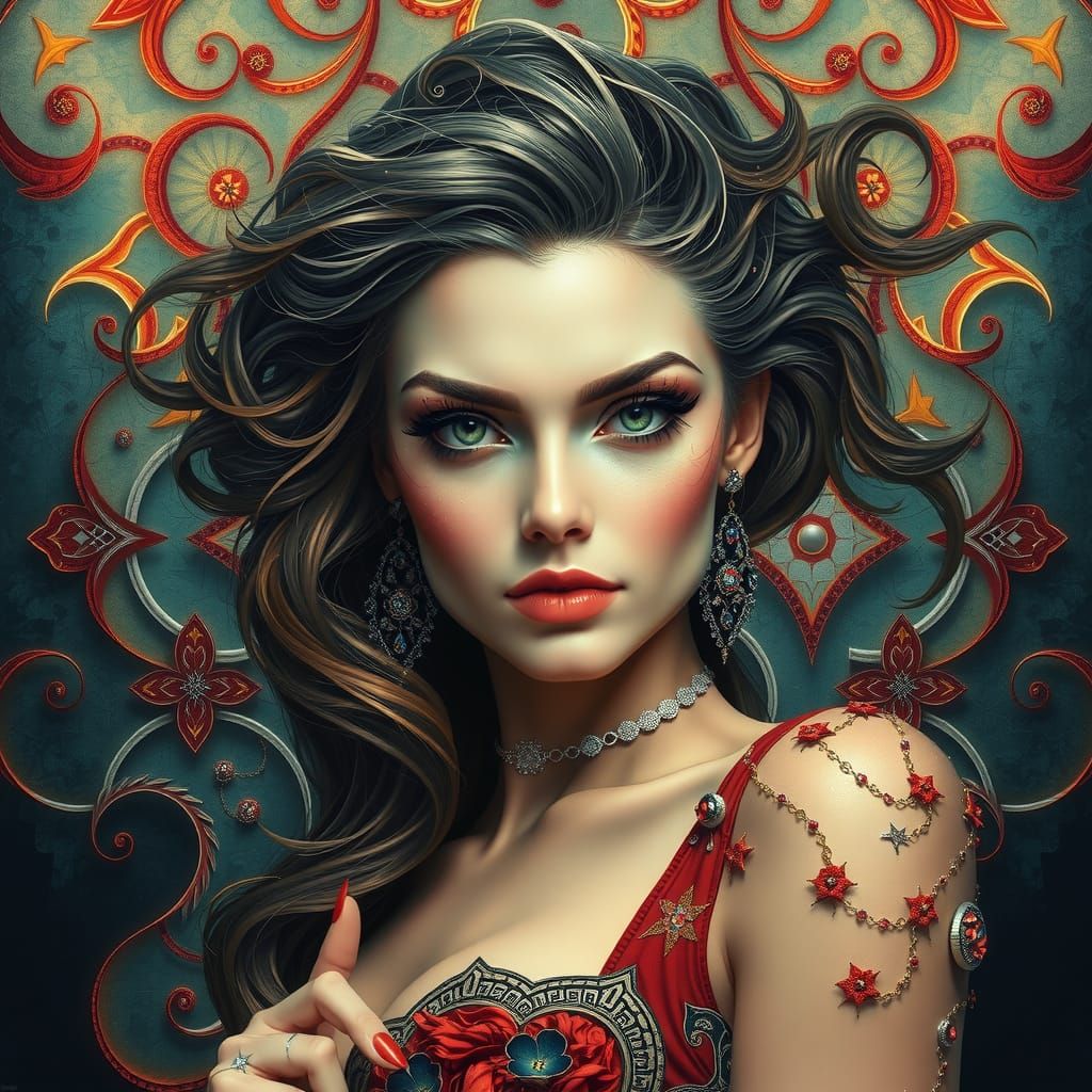 Abstract Fractal Elegance: A Shimmering Surreal Dream