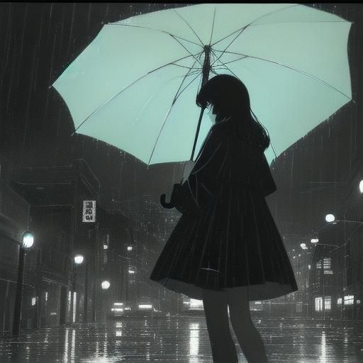 Dewy Cityscape: Teenager in Manga Scan Aesthetic