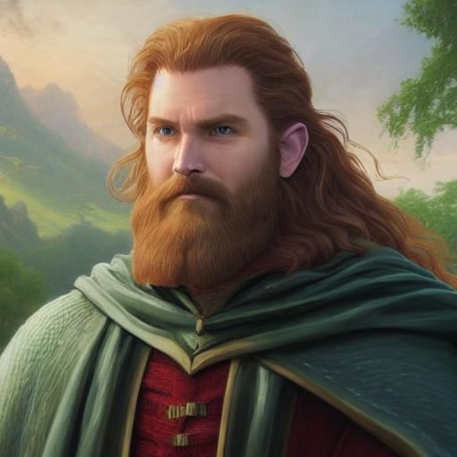 Heroic Man Portrait in Lord of the Rings Style