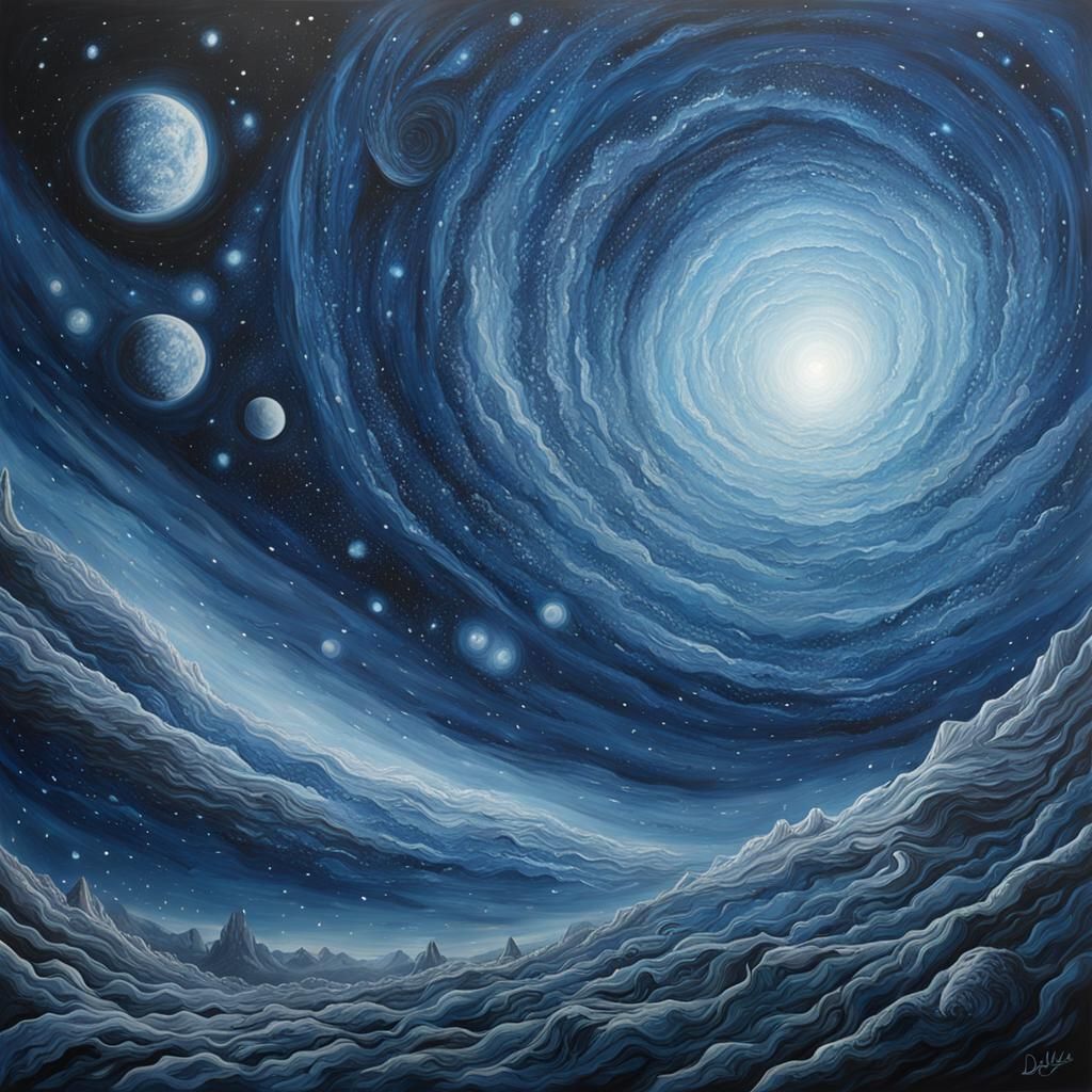 Monochrome Galaxy: Beautiful Matte Painting