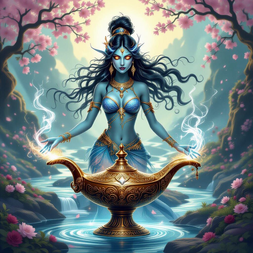 Majestic Female Jinn of Cosmic Dust and Starlight