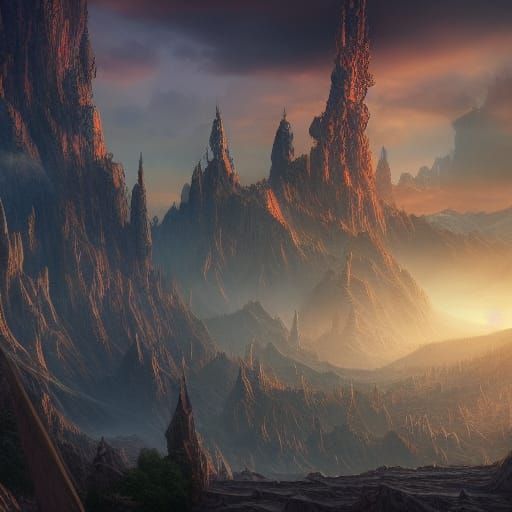 Detailed Matte Painting of Eligos in Deep Color