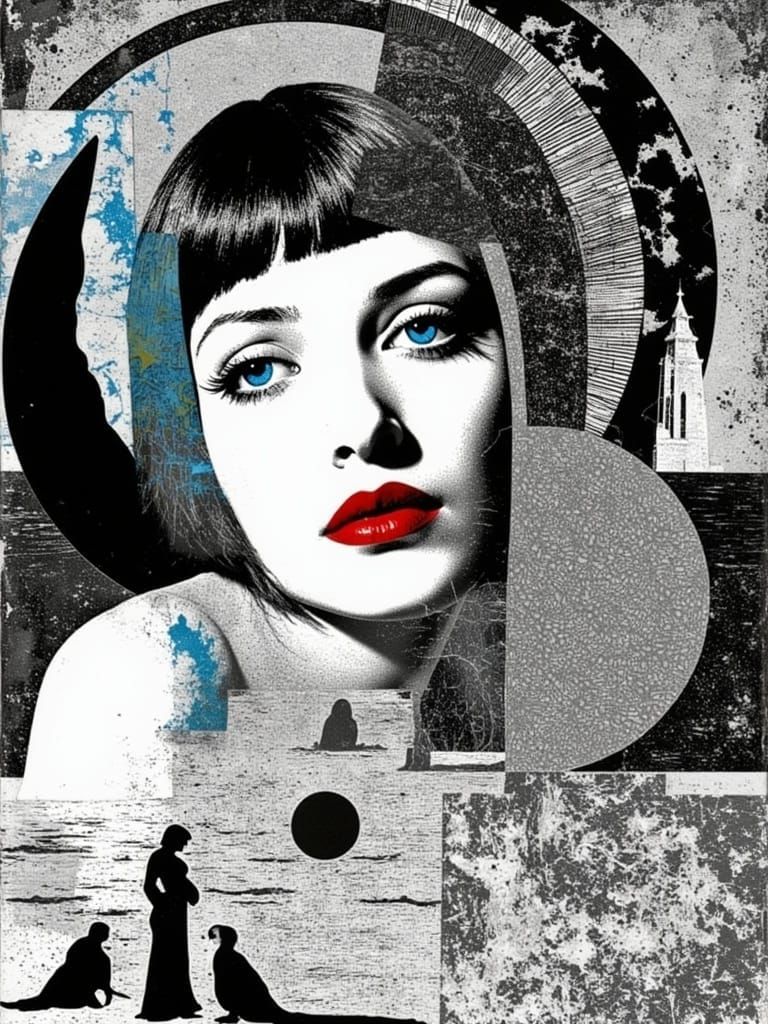 Surreal Silent Film Star in Iridescent Hues