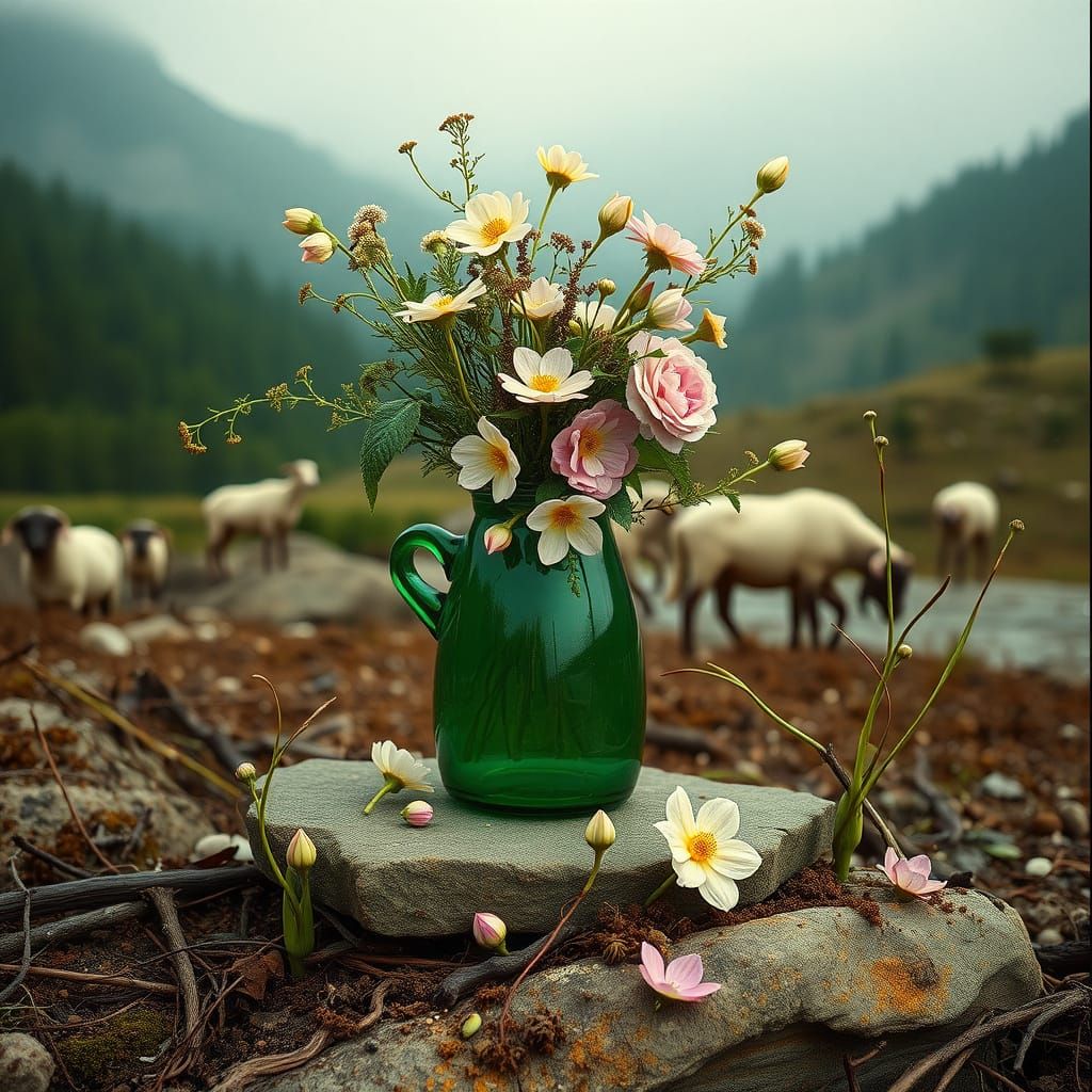 Whispers of a Forgotten Garden in Morandi's Style