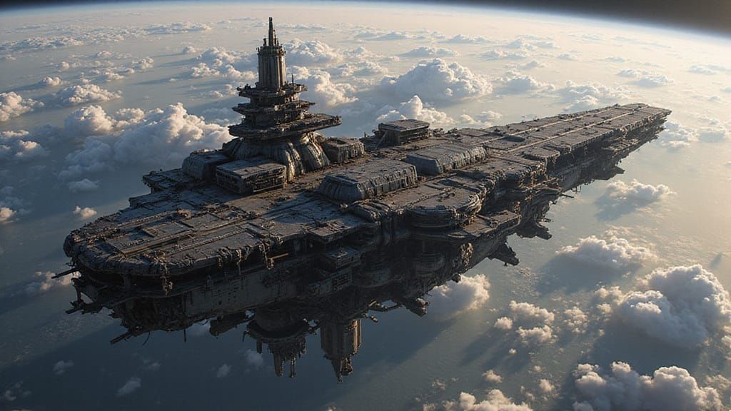 Massive Sci-Fi Orbital Shipyard Platform