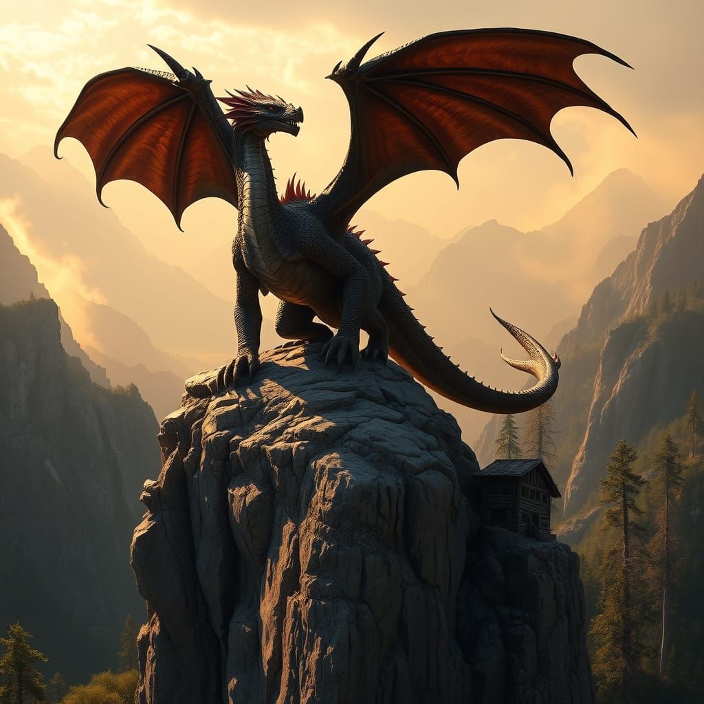 Regal Western Dragon in Majestic Landscape