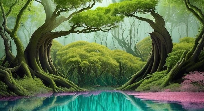 Hyperrealistic Tree Monster Portrait in Golden Forest