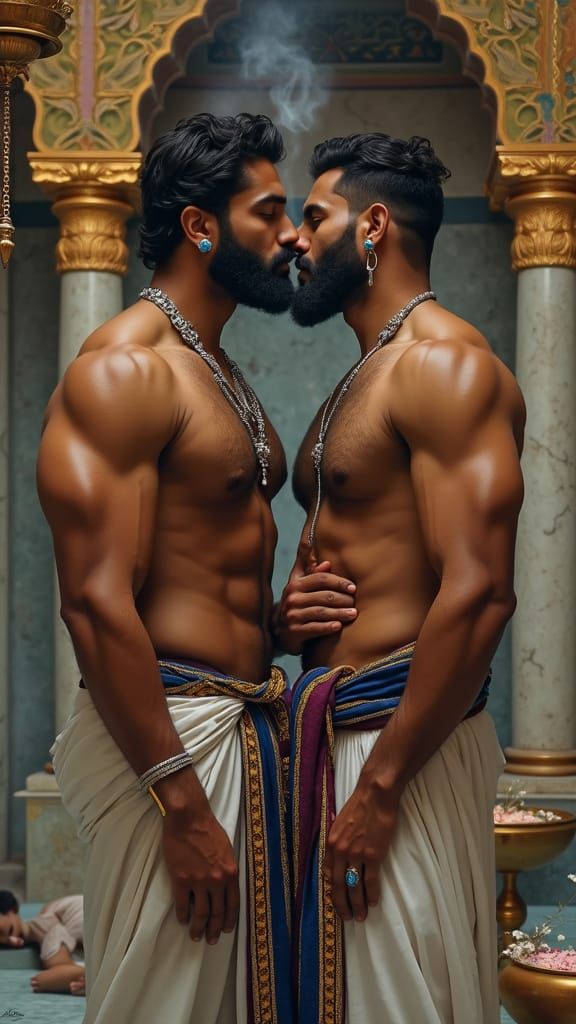 Intimate Moment in Luxurious Hammam