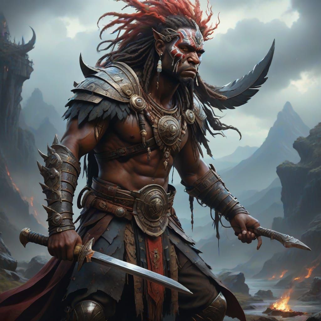 Fantasy Oil Portrait of Cleaty Savage