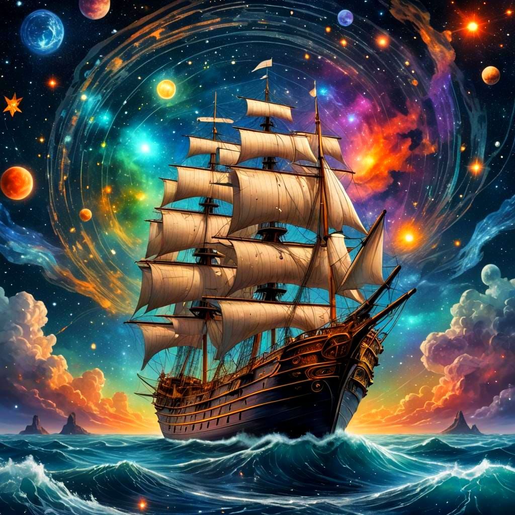 Cosmic Vessel Embarks on an Eternal Voyage