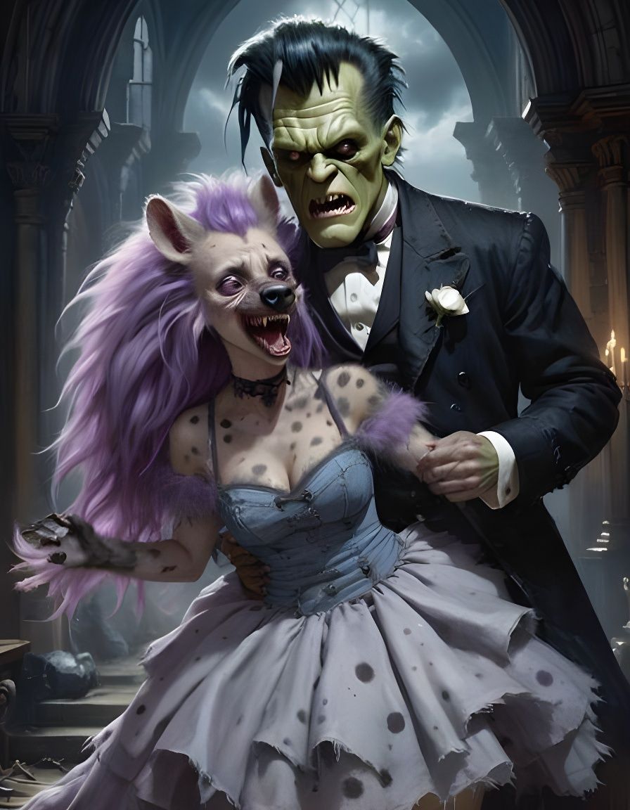 Furry Hyena Goddess with Lavender Locks