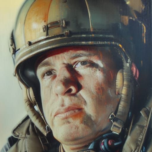Dieselpunk Jock Portrait in Oil on Canvas