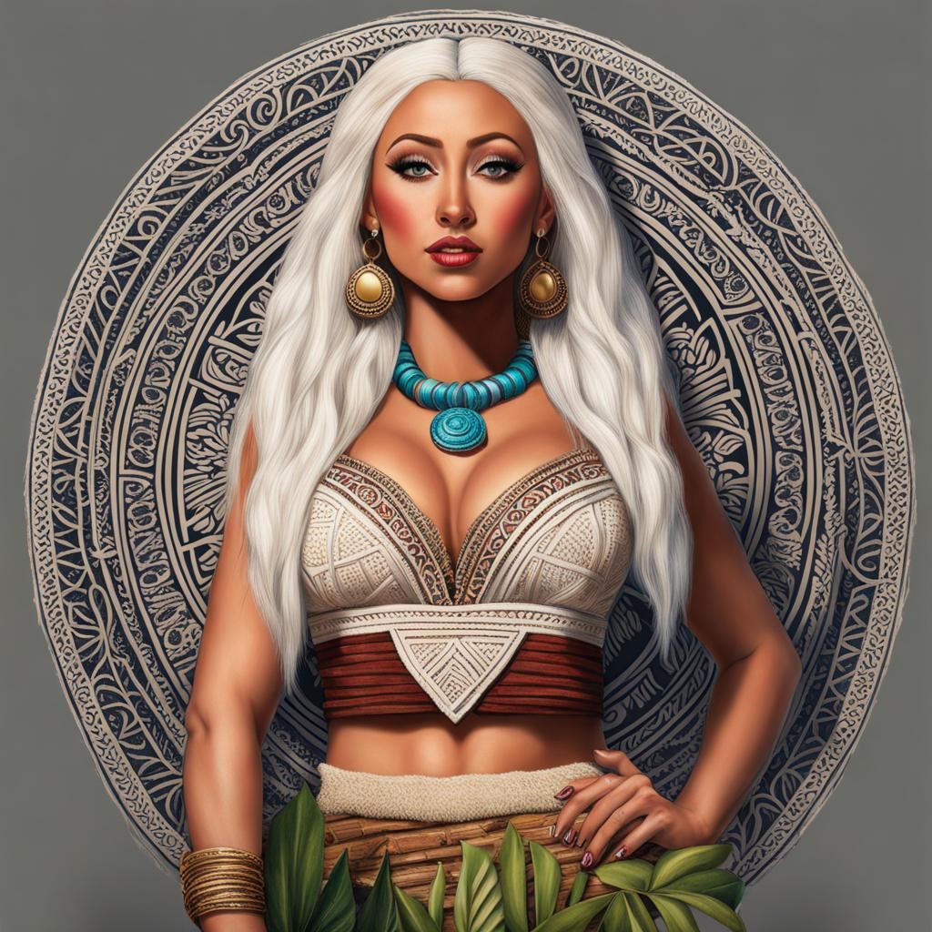 Christina Aguilera as Moana: Hyperrealistic AI Portrait