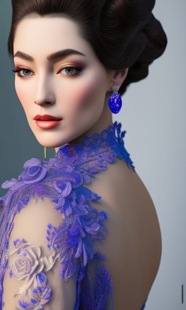 Stately Woman Ambassador Portrait in Hyperdetailed Style