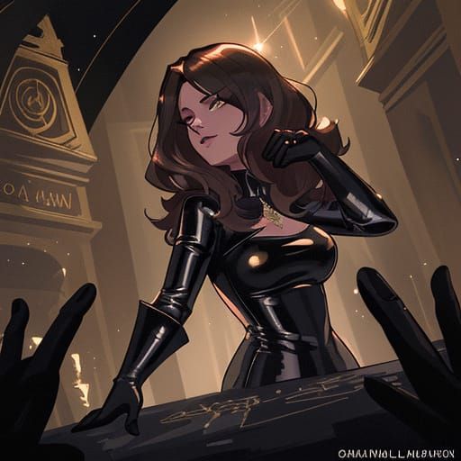 Glamorous Heist Concept Art in Black Leather