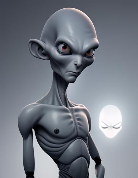 Classic Grey Alien Generated by AI
