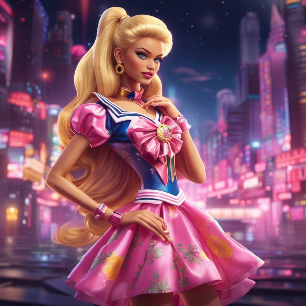 Barbie as Sailor Moon in Tropical Style