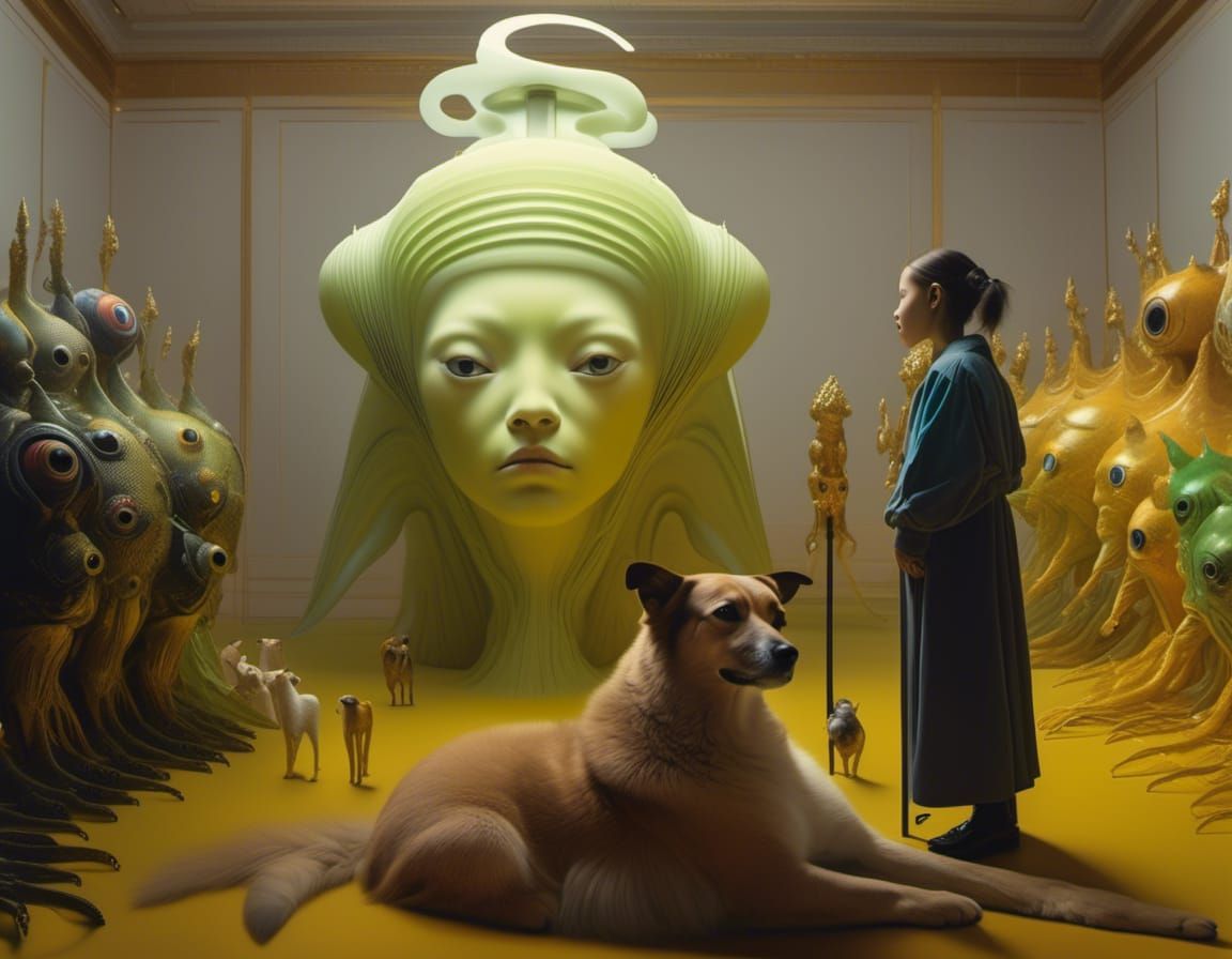 Abstract Alien Portraits in Detailed Matte Painting