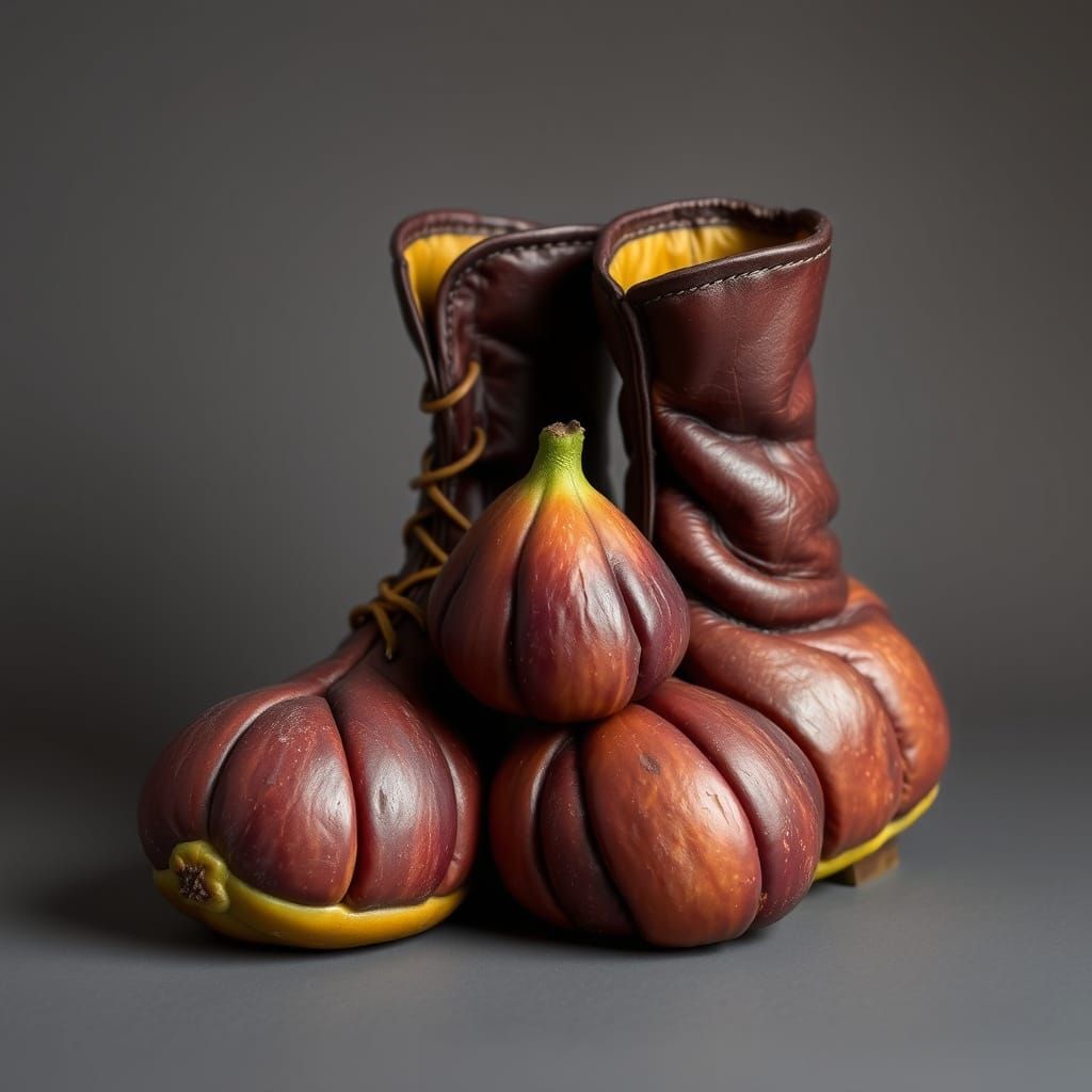 Photorealistic Fig Boots Inspired by Hyperrealism
