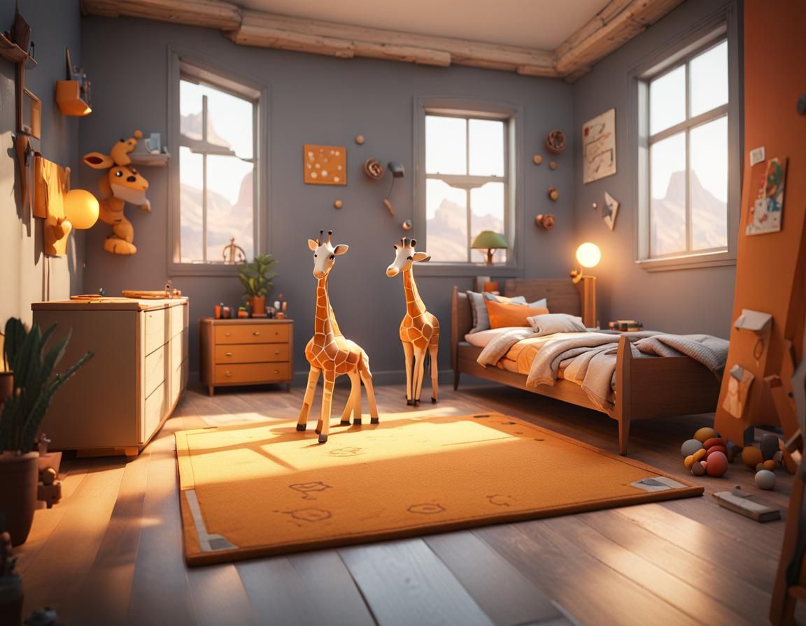 Kids Room with Toys: 3D Game Cinematic Render