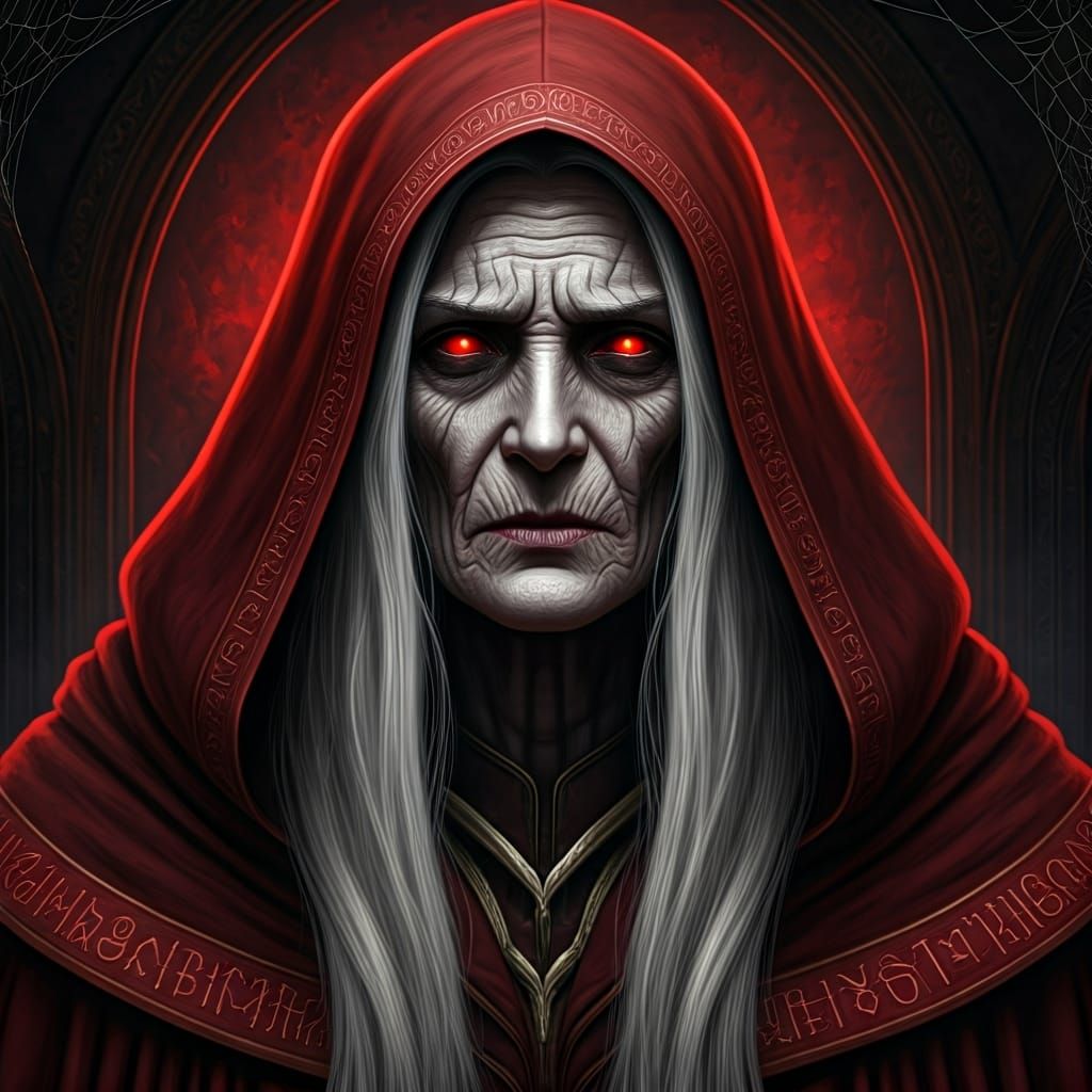 Forgotten Drow Goddess Portrait in Dark Fantasy Style