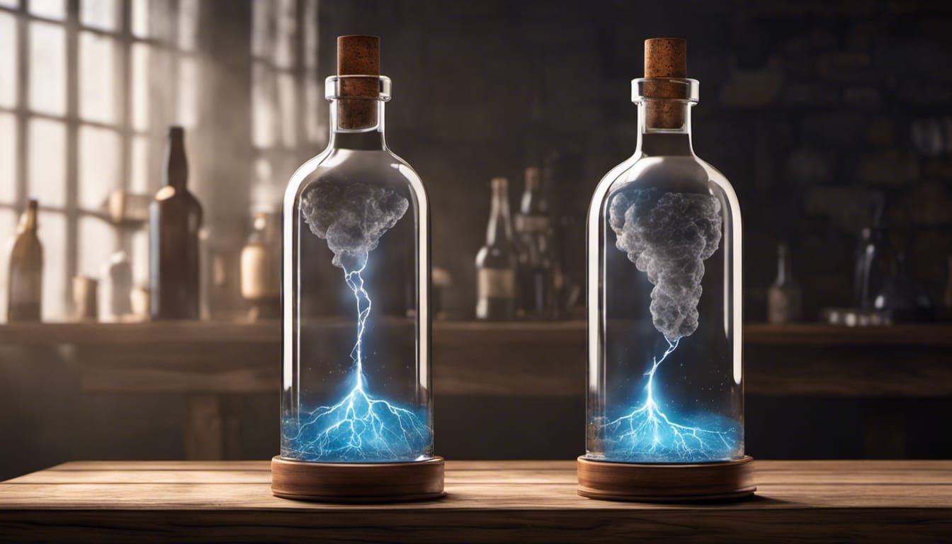 Bottled Lightning Storms: Hyperrealistic 3D Hologram