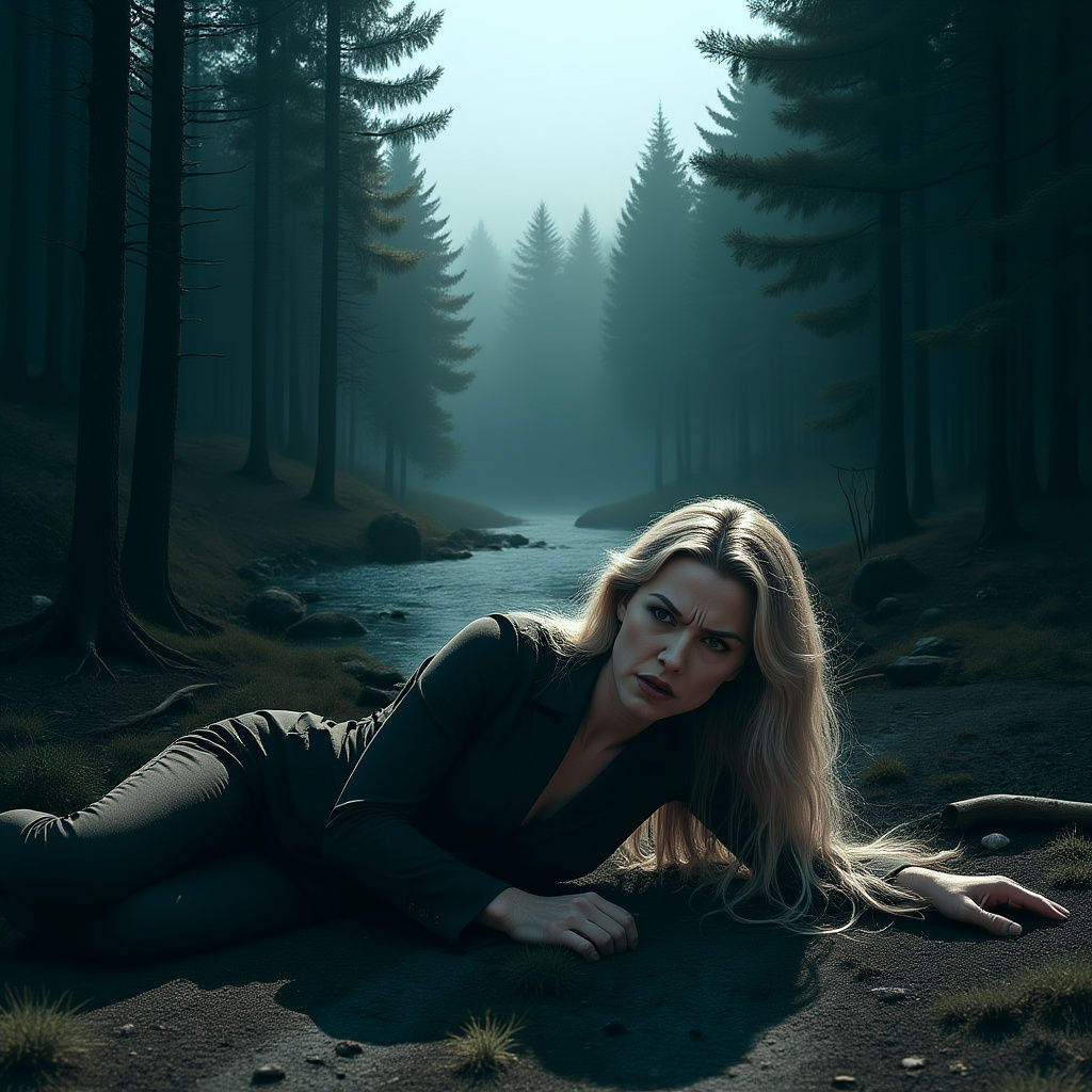 Dark Fantasy Campsite by Crashing River