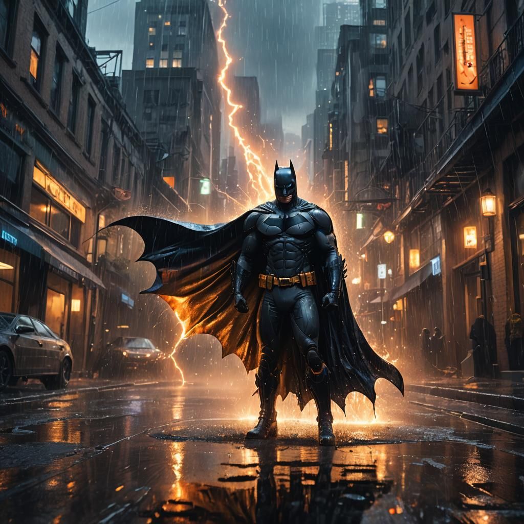 Batman in Rain: Digital Matte Painting