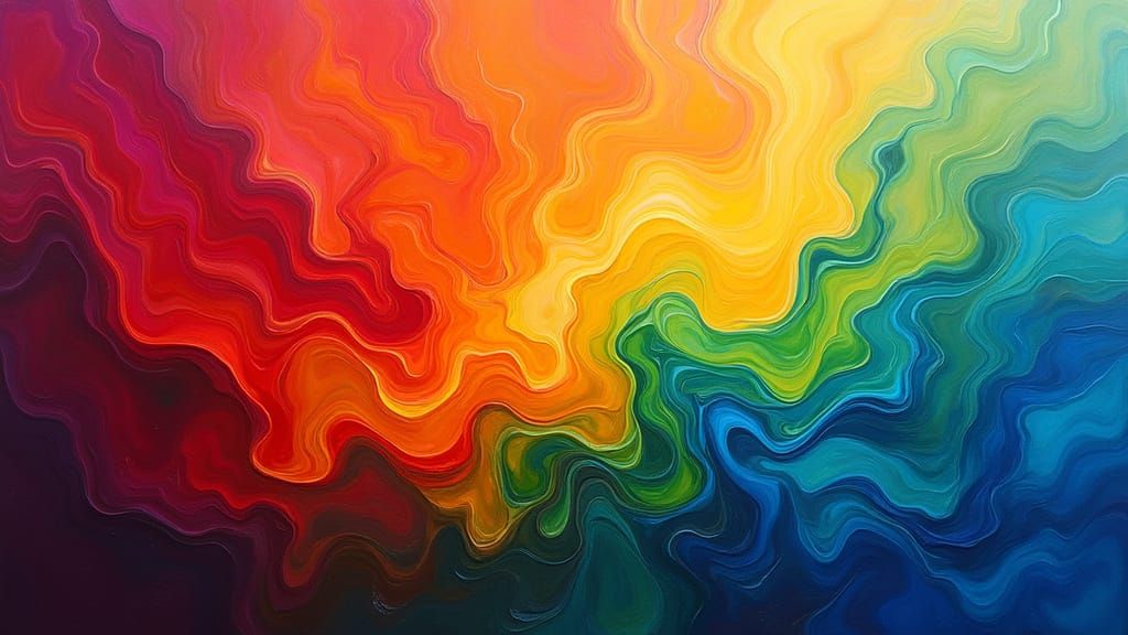 Surreal Rainbow Abstraction in Geometric Patterns