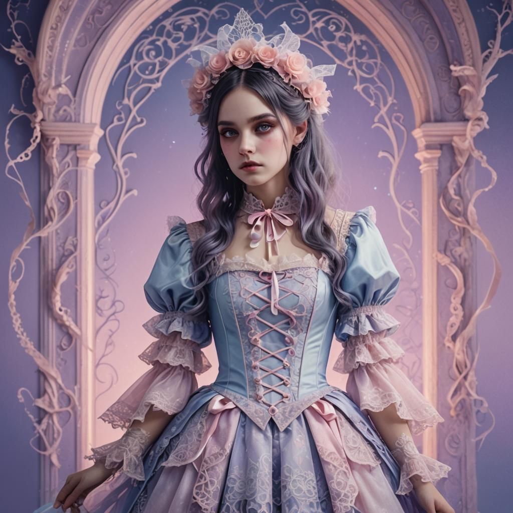 Pastel Gothic Halloween Costume Art