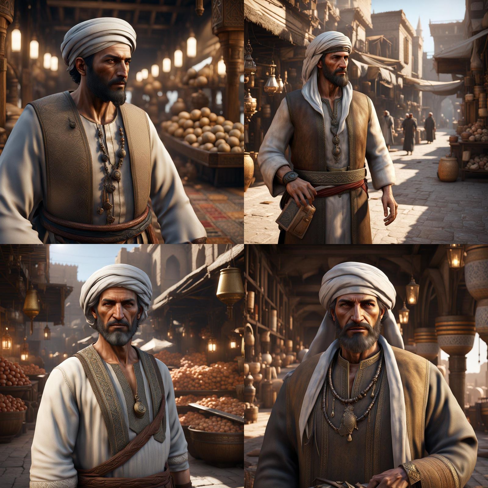Arabic Merchant Portrait in Port Marketplace