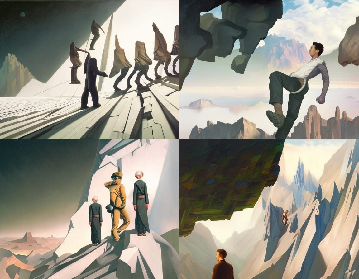 Surreal Artificer's Perilous Mountain Climb