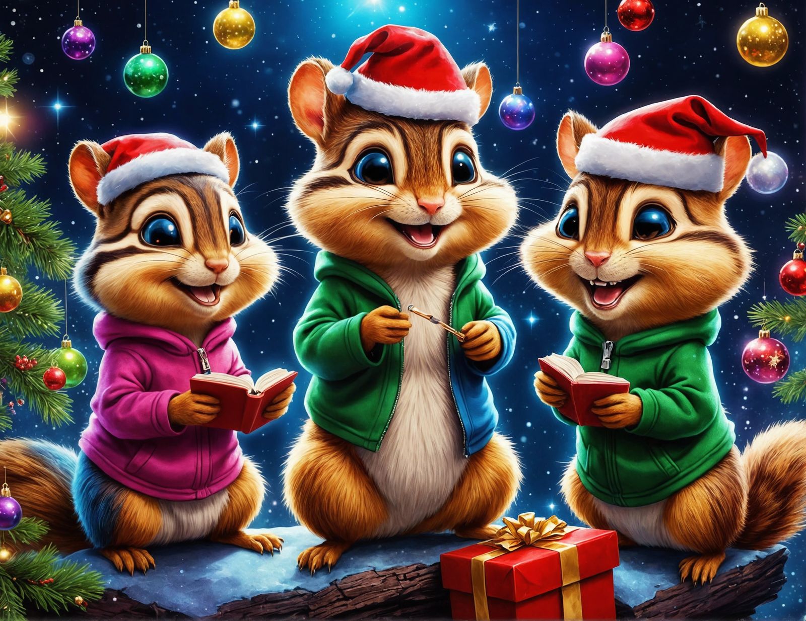 Chipmunks Sing Christmas Carols in Astral Style