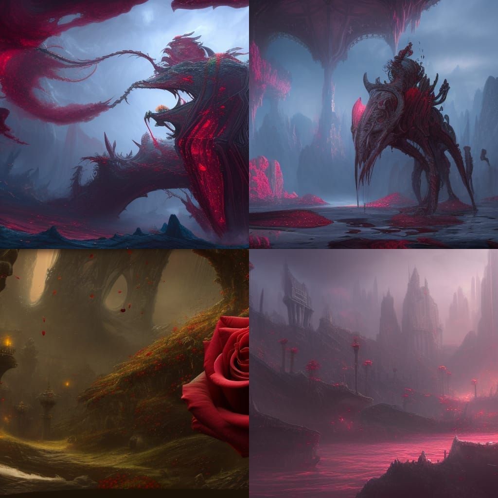 Rose Bound by Blood: Detailed Fantasy Art