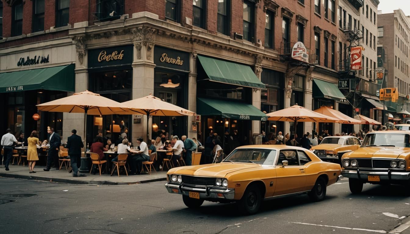 1970's New York street cafe