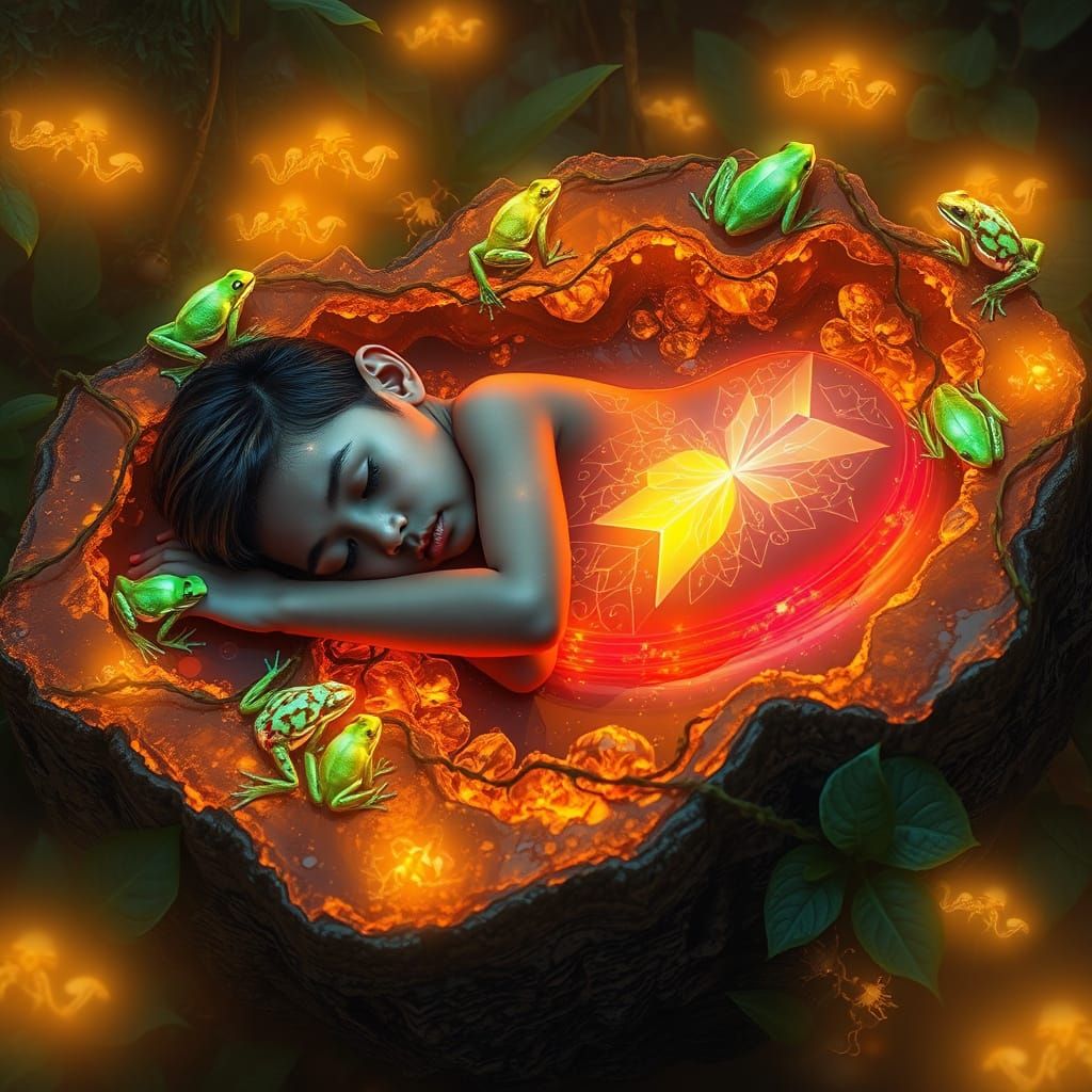 Dreamy Geode Slumber in Surreal Digital Art