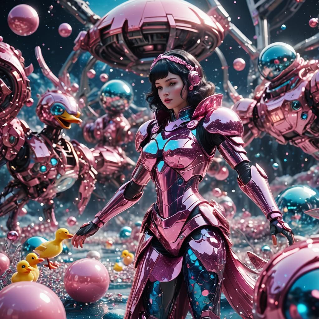 Snow White Space Mermaid with Sci-Fi Details