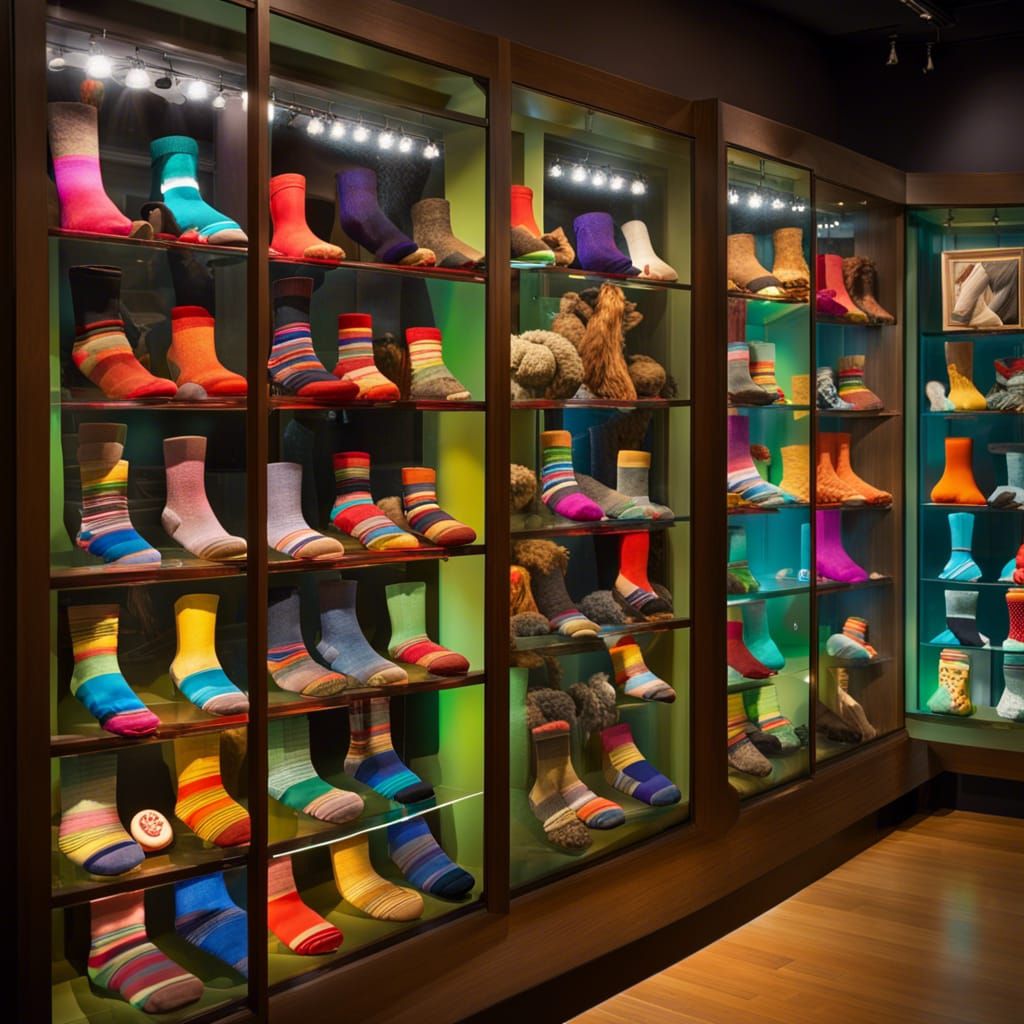 Imaginative Museum Displaying Socks and Food Photos