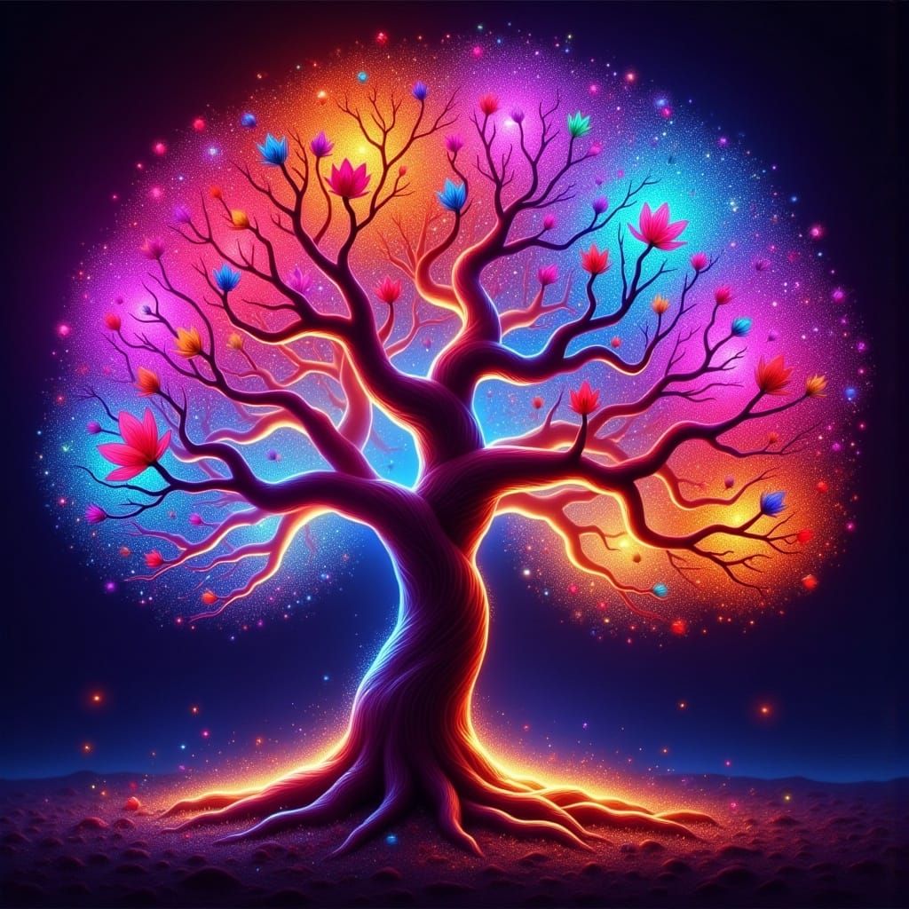 Vibrant Floral Bloom in a Whimsical World